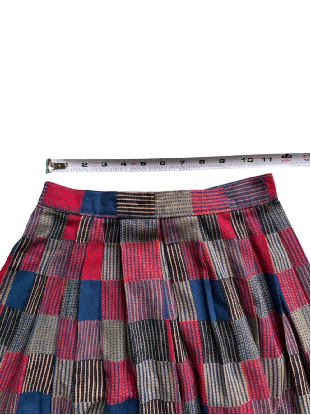 Vintage 80s 90s Plaid Midi Skirt in Red and Blue Size 8 Boho Cottagecore - Picture 5 of 10